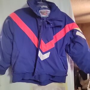Vintage Downhill Racer Down Purple Snow Ski Jacket Size Small